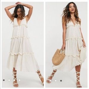 ASOS DESIGN Button Front Tiered Midi Dress 2